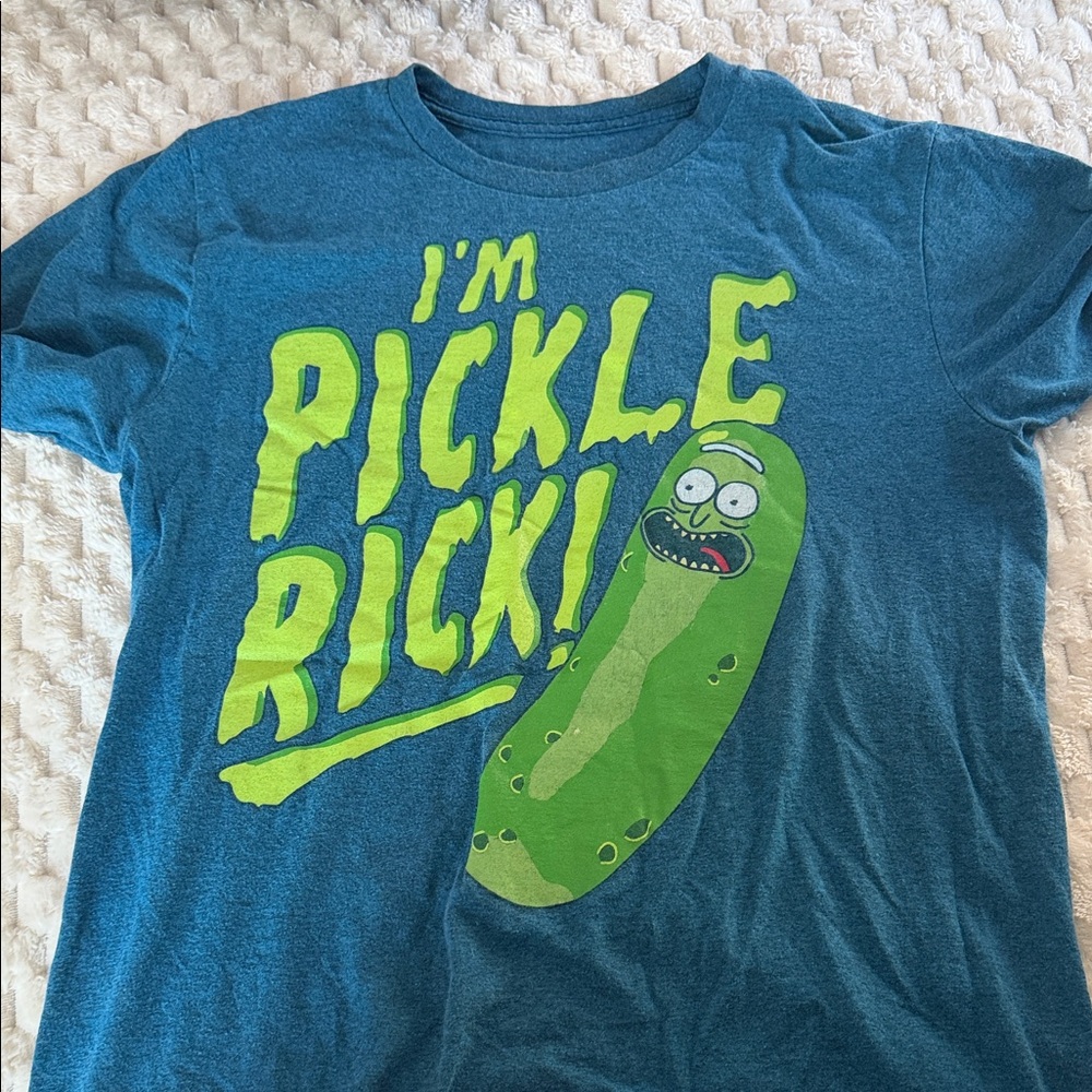 Blue Pickle Rick Graphic T-Shirt